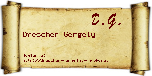 Drescher Gergely névjegykártya